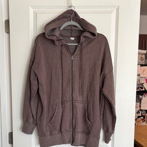 Aerie Brown Zip-Up Hoodie